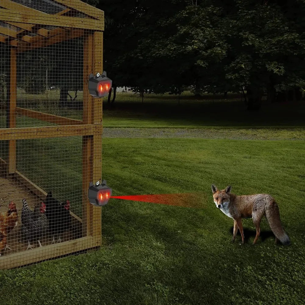 4 Pack Solar Nocturnal Animal Repeller Outdoor, Predator Deterrent with Red Lights, Wild Animals Repellent