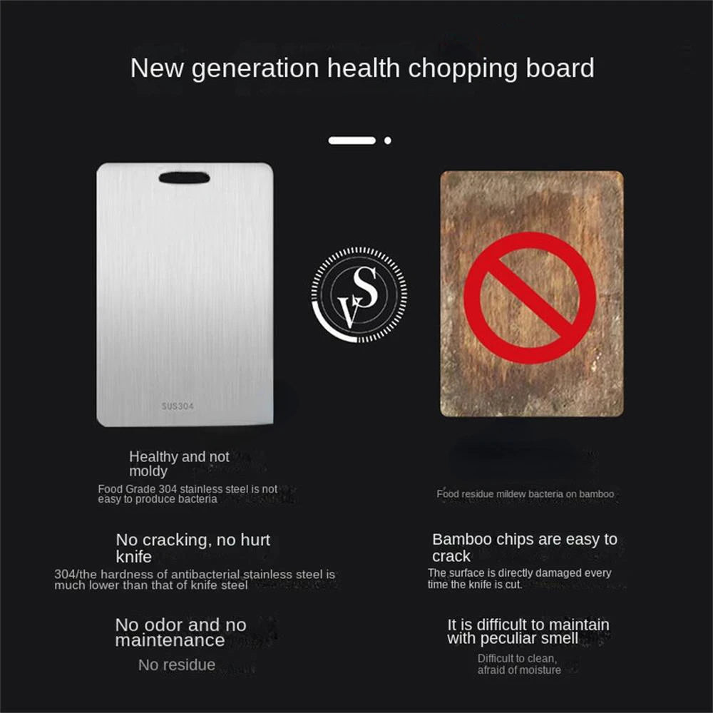 New Cutting Board for Kitchen 316 Stainless Steel Chopping Board Thickened Board Double Sided Food Grade Fruit Meat Chopping