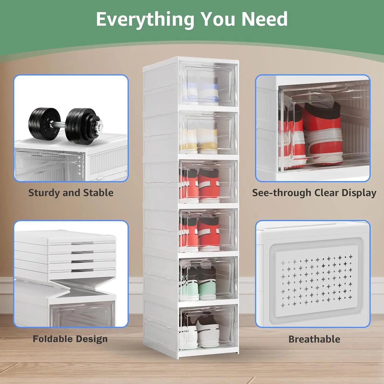 Cajas Apilables para Zapatos 6 Niveles | Transparentes | Organizador Antipolvo