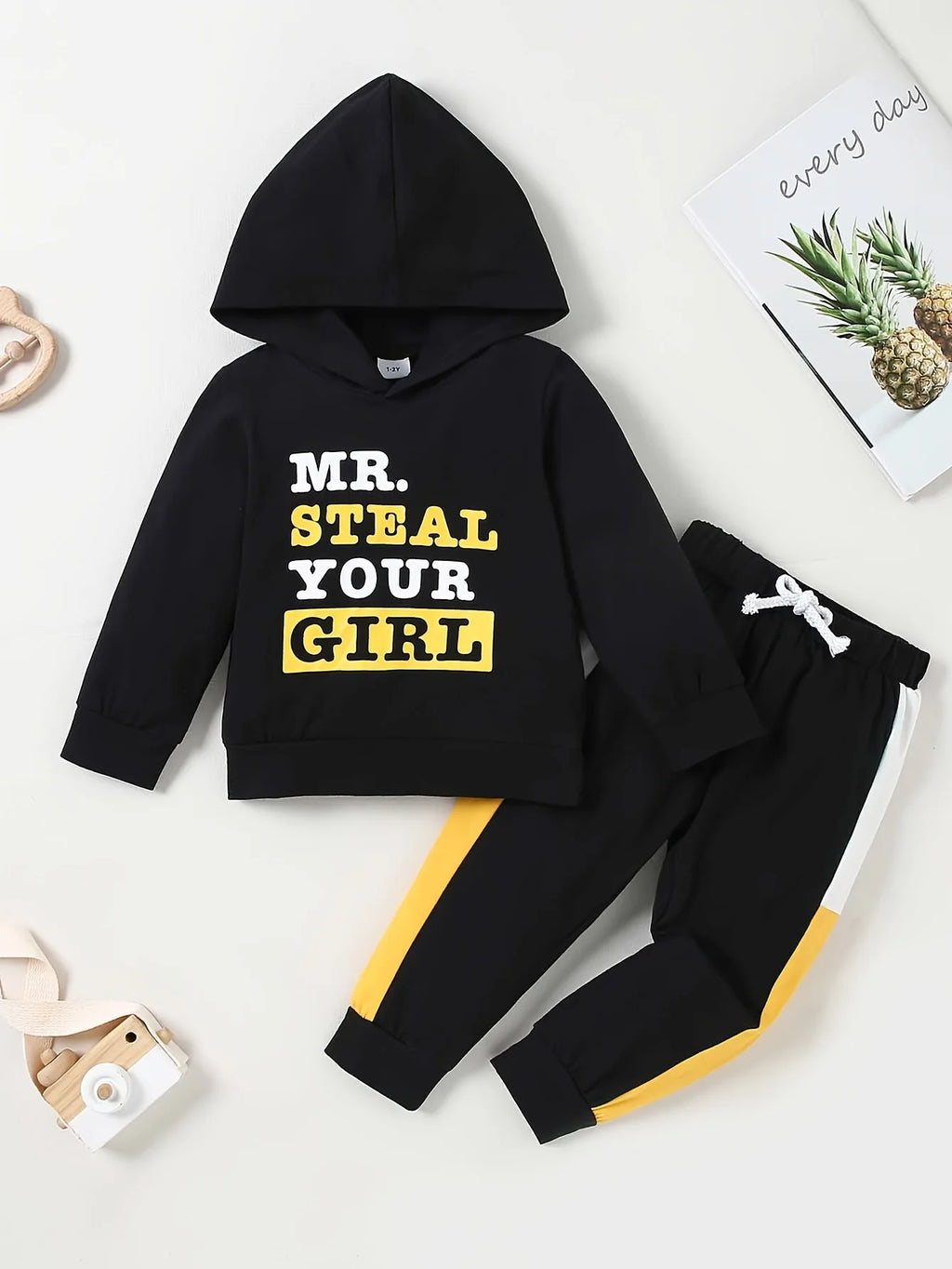 Toddler Boy Casual Sports Sweatshirt Clothes,Long Sleeve Hoodies Top Elastic Waistband Pants Fall Winter Boy Outfit Infant 1-6T