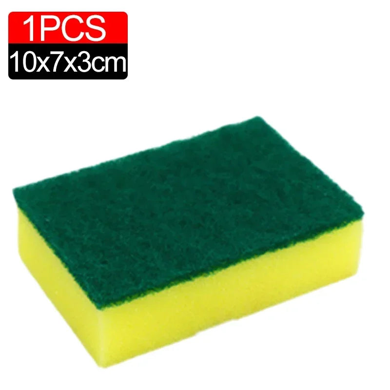 100/1Pcs Kitchen Dishwashing Sponge Soft Absorbent Clean Rub Pot Rust Scouring Pad Removing Kits Household Cleaning Brush Sponge