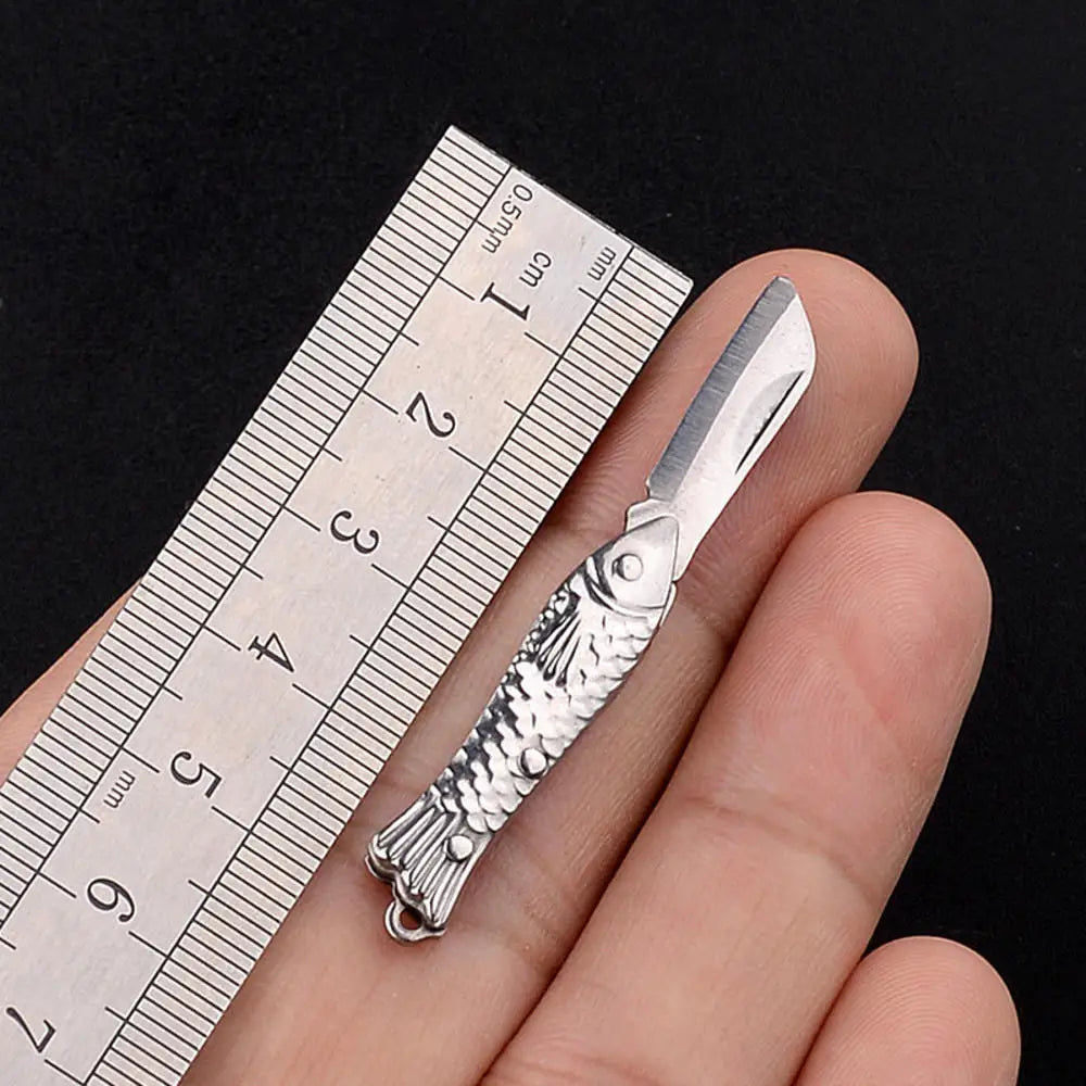 Brass Mini Knife Sharp Pocket Knife Exquisite Folding Knife Portable Keychain Pendant Gifts Accessories