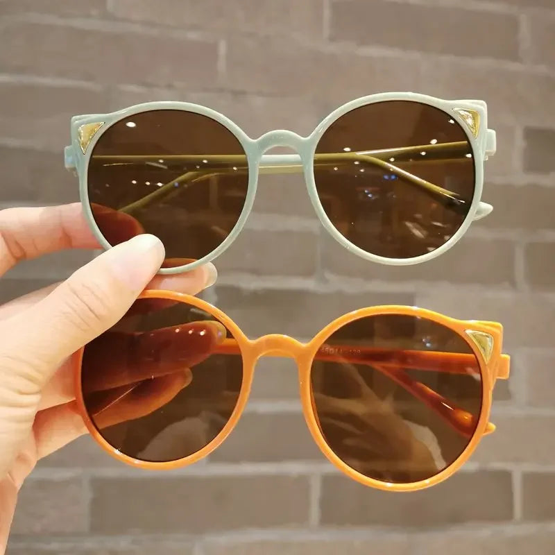 Girls Boys Cute Animal Cartoon Ears Sunglasses Outdoor Sun Protection Children Lovely Vintage Sunglasses Protection Classic Kids