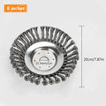 8 inch Steel Wire Wheel Garden Weed Brush Lawn Mower Grass Eater Trimmer Cutter Tools Garden Grass Trimmer Head Weed Brush