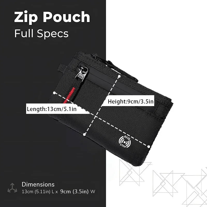 Zipper Rfid Wallet Mini Coin Purse Women Men's Nylon Short Wallet Retro Key Card Holder Small Money Bag Trend Youth Mini Handbag
