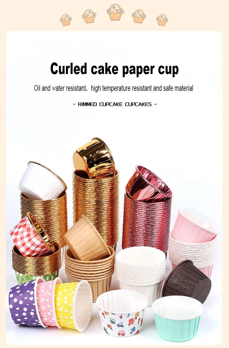 50pcs Cápsulas de Papel Grandes para Cupcakes y Muffins | Bodas y Fiestas 🍰