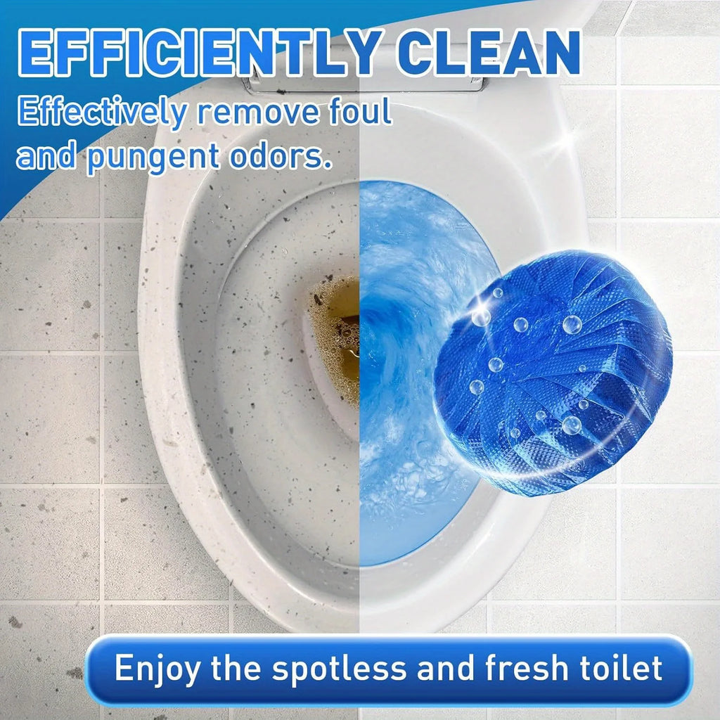 12 Pack Toilet Tank Tablets: Long-Acting Auto-Clean & Deodorizer | Concentrated Formula Fights Tough Stains, Fresh&Hygiene