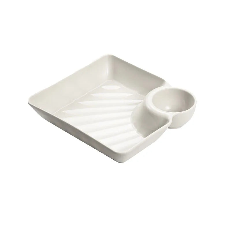 Chips and Salsa Serving Dish Plates 1/2/4pcs Reusable Chip and Dip Bowl Serving Dishes Rectangular Snack Tray with Compartments
