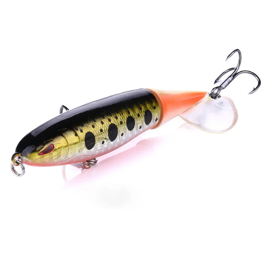 Señuelo Topwater SANMO | 10/14cm | Spinner Popper Lápiz | Hélice Cola Giratoria | 10 Colores | Mar y Lago - Firu Total Sales
