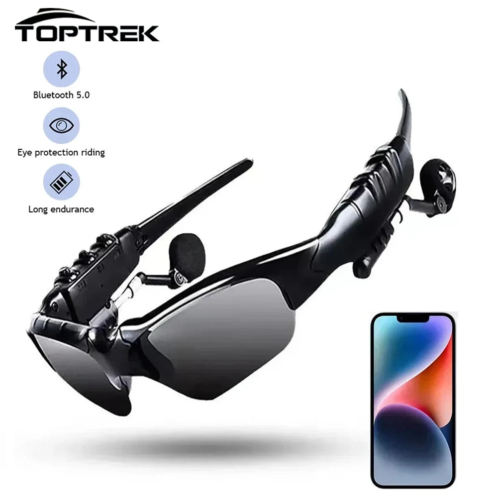 Gafas de Ciclismo Bluetooth 5.0 Toptrek | Polarizadas | Audífono Inalámbrico 🛫