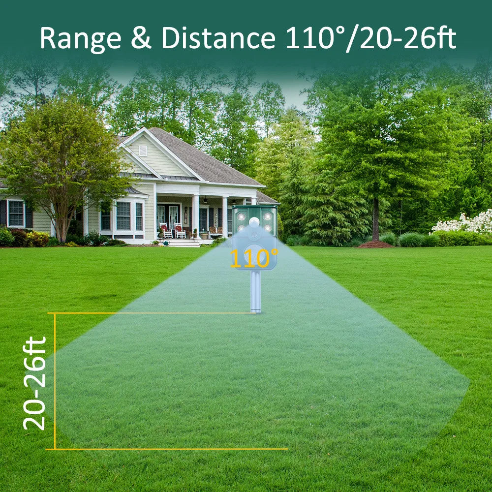 Smart Solar Ultrasonic Animal Repeller for Outdoor Use