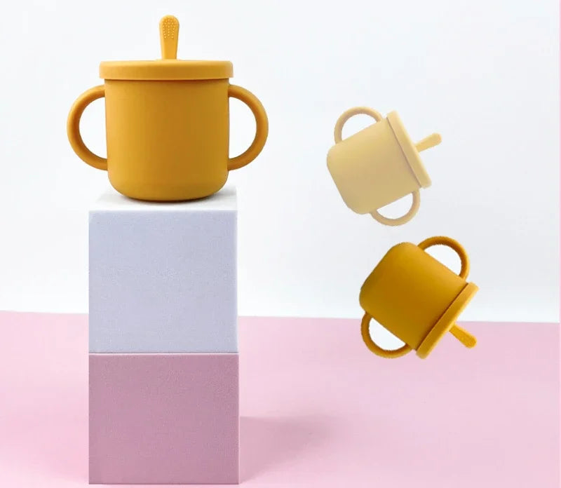 Set de Vajilla de Silicona para Bebé | Bol, Plato, Vaso, Cuchara y Tenedor 🍼