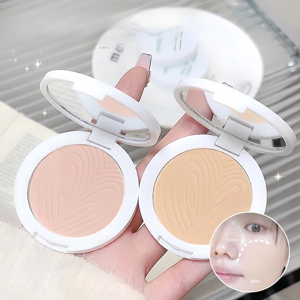 Oil Control Soft Focus Pressed Powder Matte Compact Lasting No Cakey Full Coverage Concealer Face Tightening Air Powder Makeup