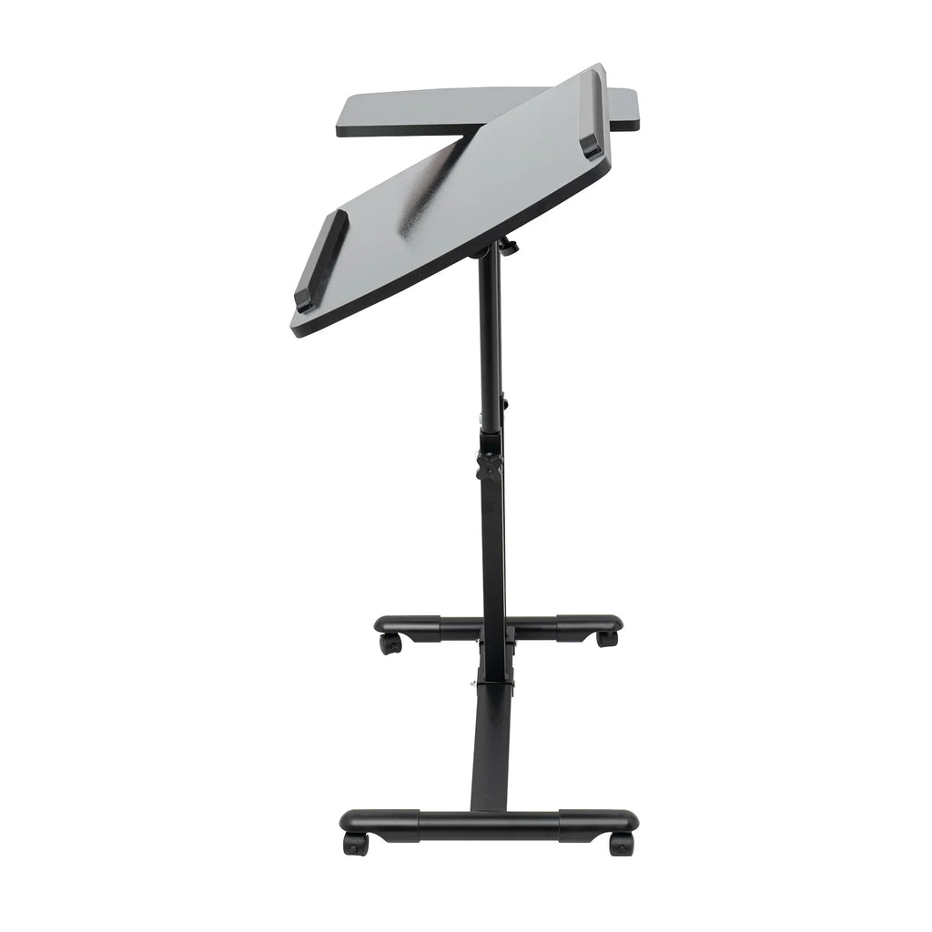 Portable Adjustable Height Tattoo Workstation Dual Surface Black Iron & Density Board Table 57.5-90cm12.5kg Load-Bearing