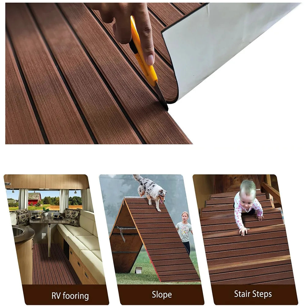 EVA Foam Boat Flooring Faux Teak Decking Sheet Pad For Boat Marine Yacht RV Deck Sheet Ma 4 Colors To Choose From 2400x450x6mm