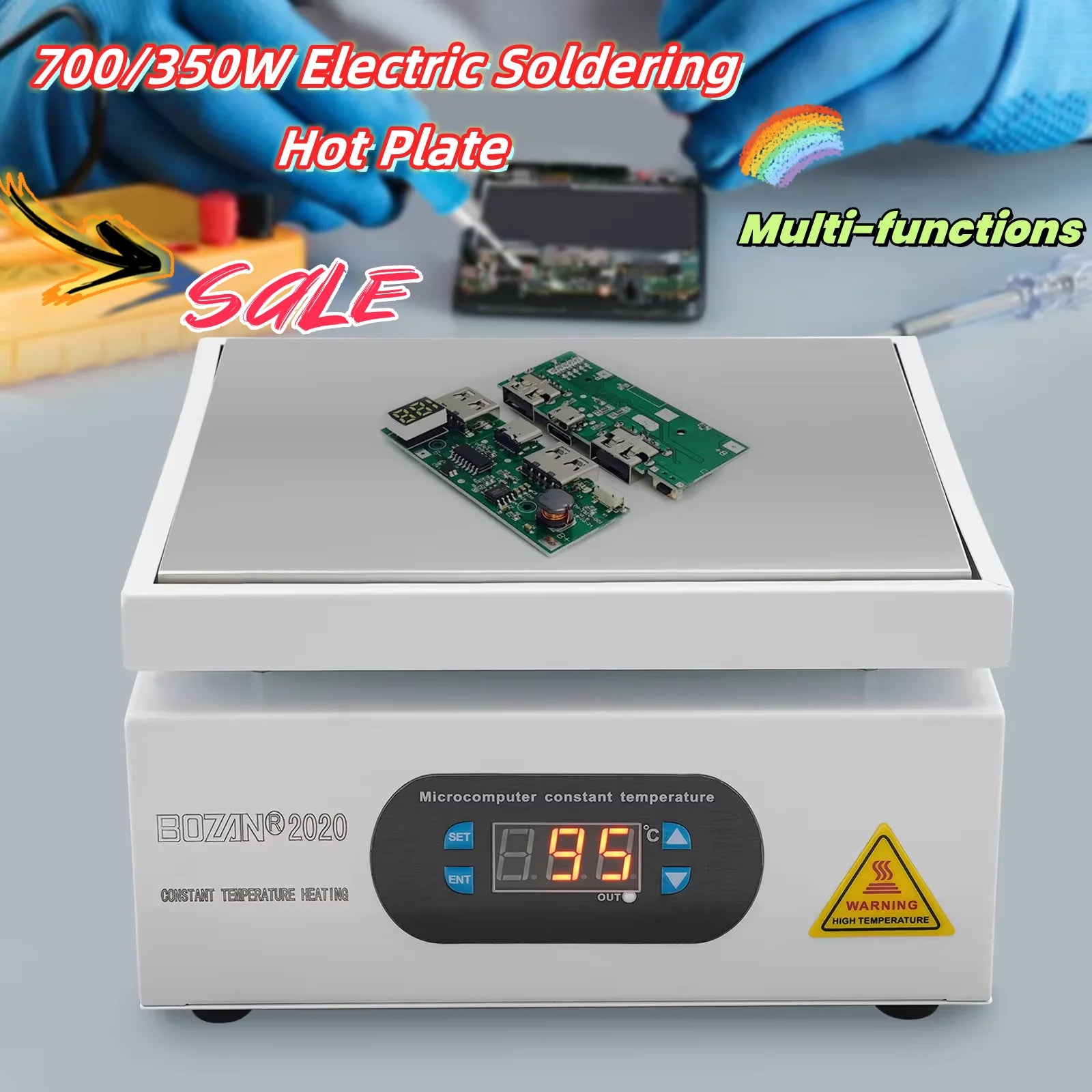 700/500W/350W Electric Soldering Hot Plate Microcomputer Welding Hot Plate, Preheating Welder Work Table