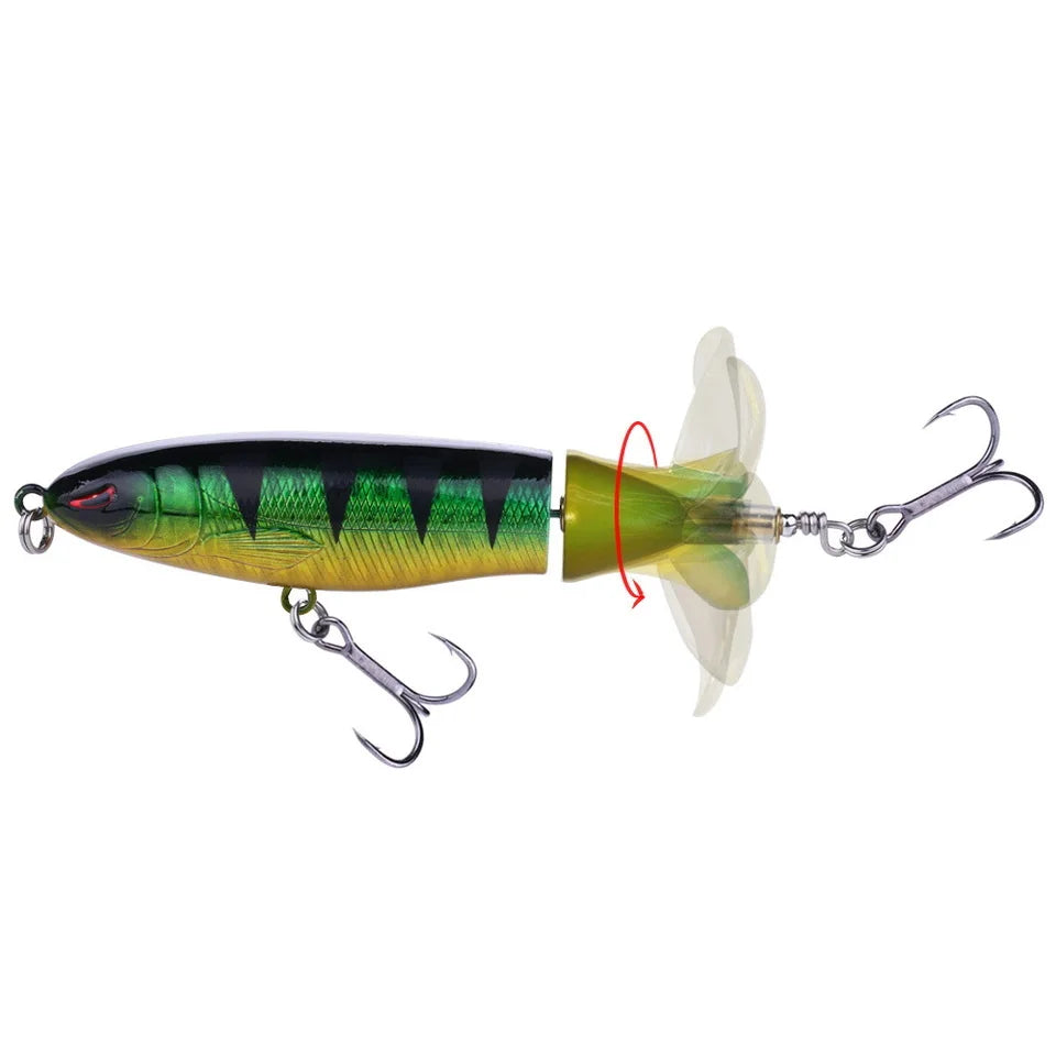 Señuelo Topwater SANMO | 10/14cm | Spinner Popper Lápiz | Hélice Cola Giratoria | 10 Colores | Mar y Lago - Firu Total Sales