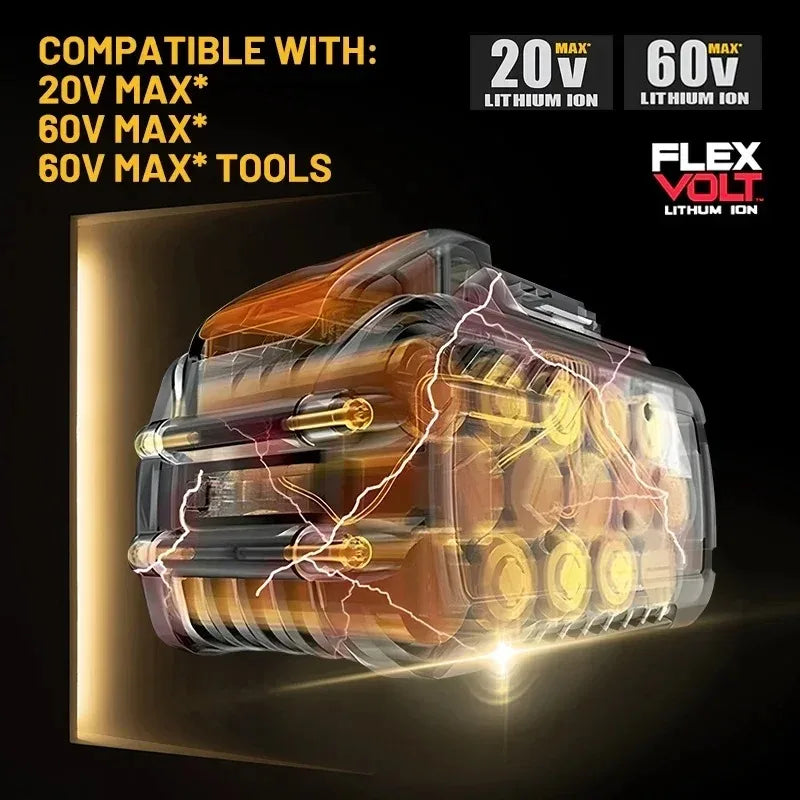 100% Genuine Dewalt 20V Battery,5AH 6AH Rechargeable Lithium Ion Battery, Dewalt DCB200 Power Tool Replacement Battery