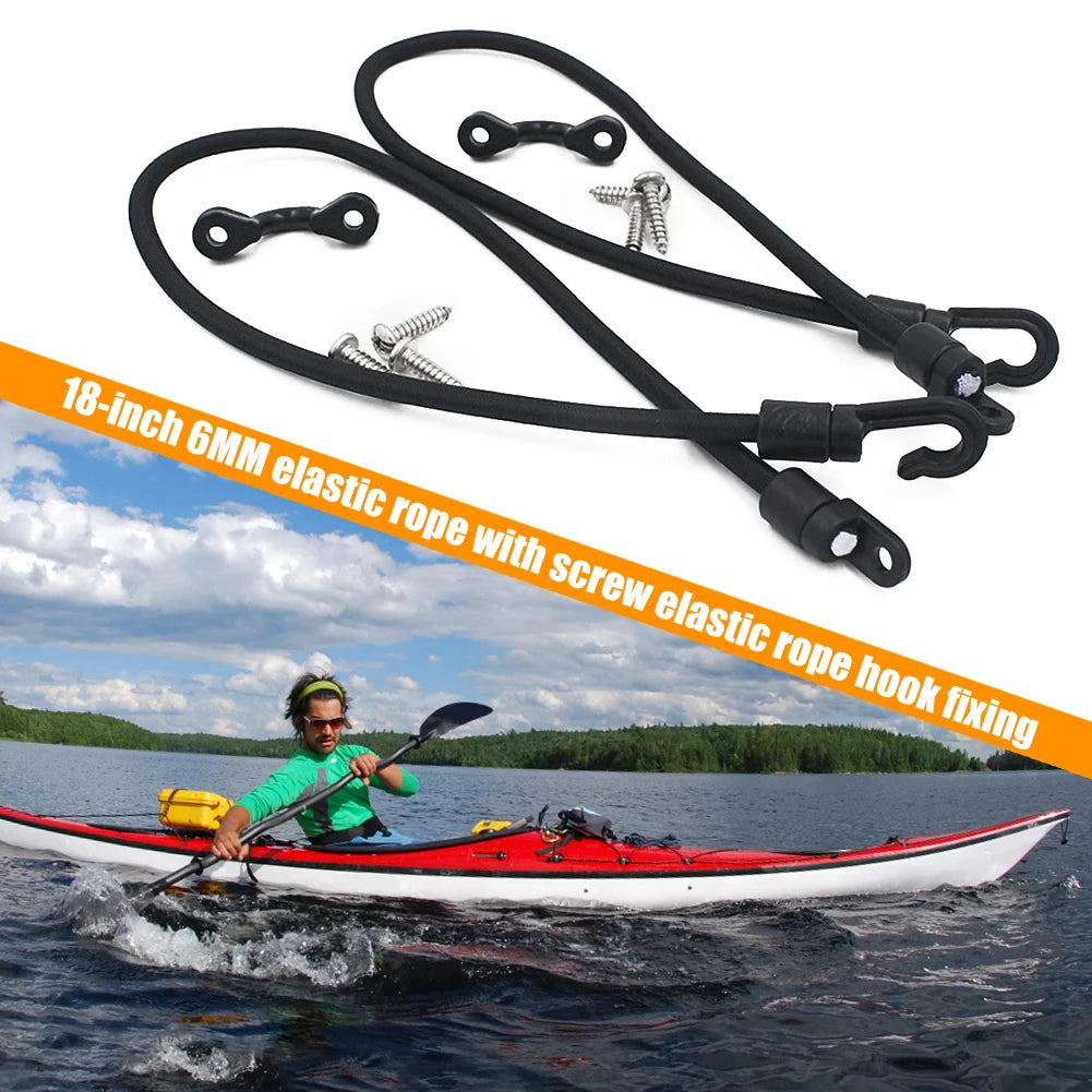 Boat Fishing Rod Tamer Holder Portable Elastic Rope Hook Fixing Buckle Set Deck Mount Connector for Kayak Marine Boat
