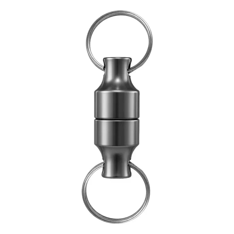 6/1Pairs Magnetic Mini Keychains Double Loops Hook Carbon Steel Anti-loss Car Keys Necklace Hanging Holders Magnets Storage Tool