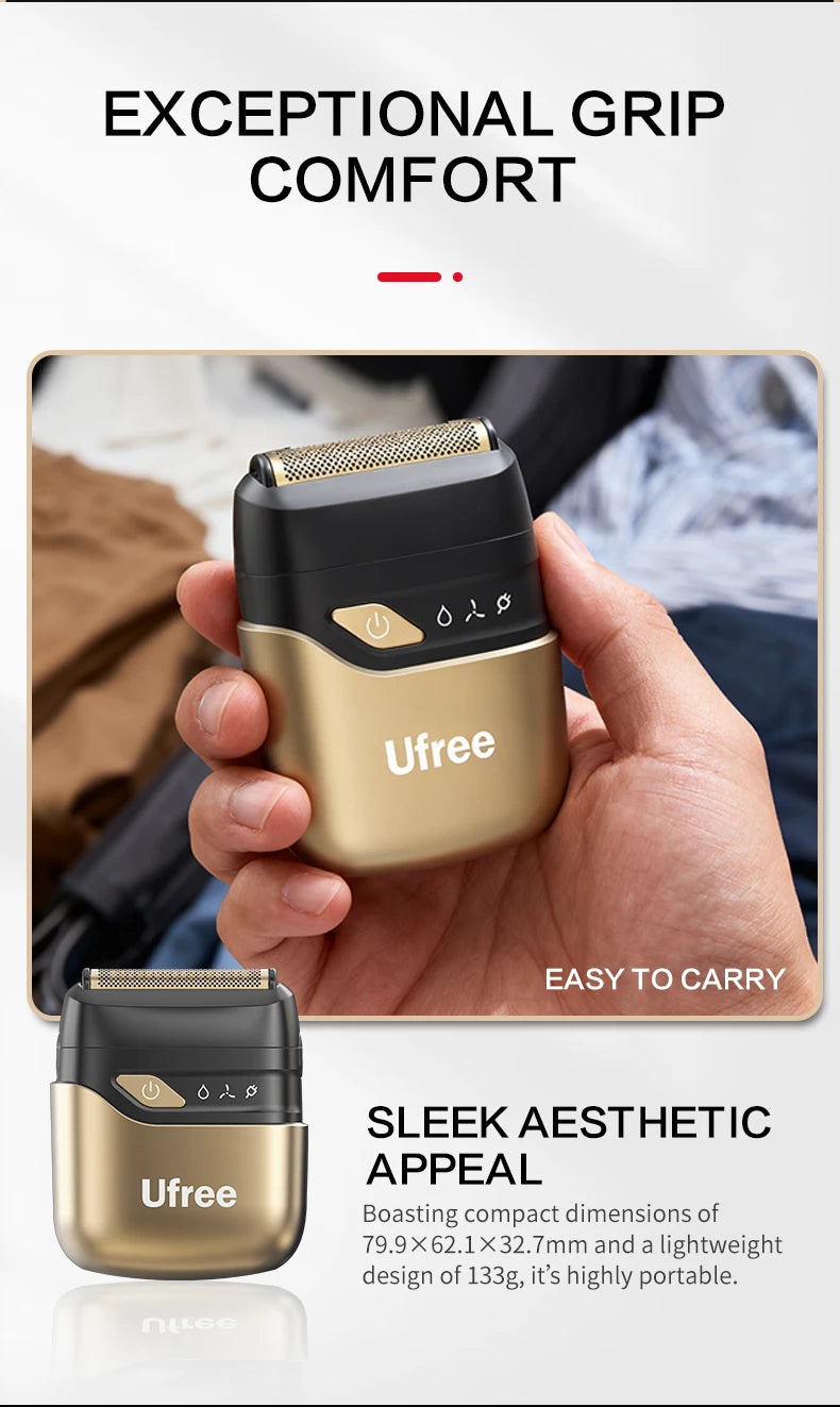 Ufree Foil Shaver for Men, Upgraded Electric Razor, Rechargeable Mens Shaver with 4 Floating Blades, LED Display USB-C Travel R