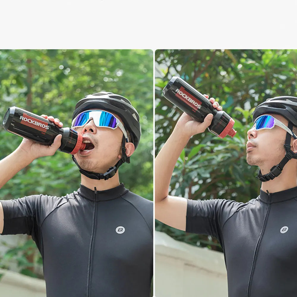 ROCKBROS Cycling Water Bottle+Water Bottle Holder 2-Piece Set -750ml Sports Water Bottle+Integrated Molded Water Bottle Holder