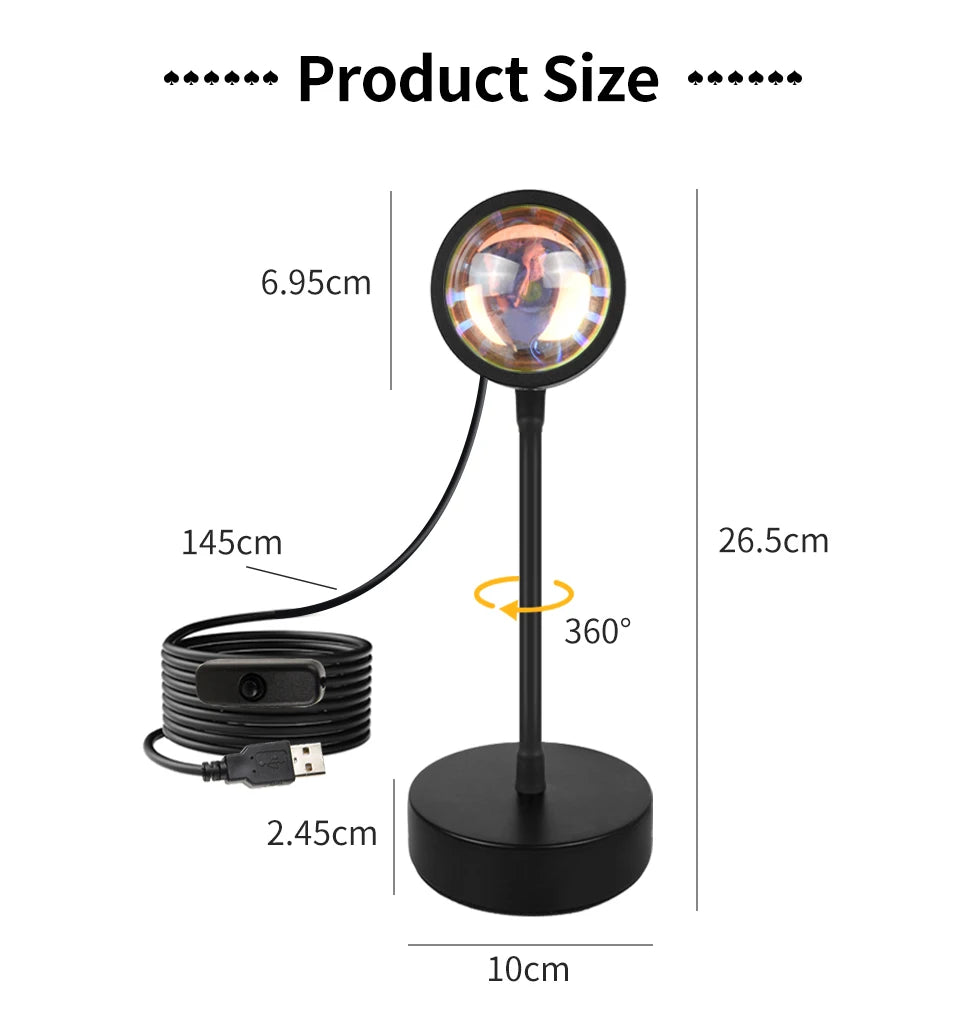 Tuya Smart Sunset Lamp USB Projector LED Night light with Remote Bluetooth App Control Atmosphere Mood Light for Photography