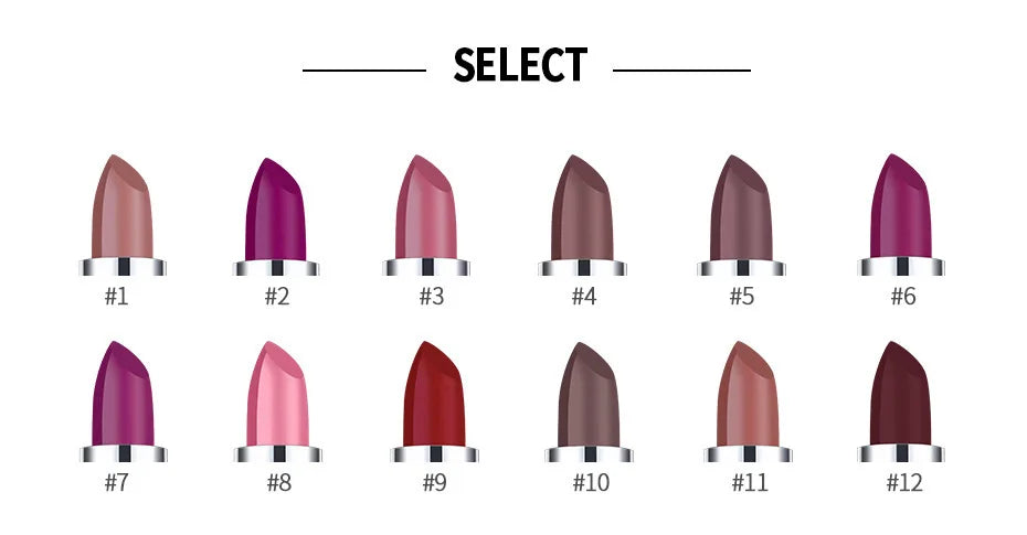 Matte Pink Velvet Lipstick Sexy Nude Red Brown Purple Lipgloss Gloss Velvety Lipstick Waterproof Makeup Long Lasting Lipstick