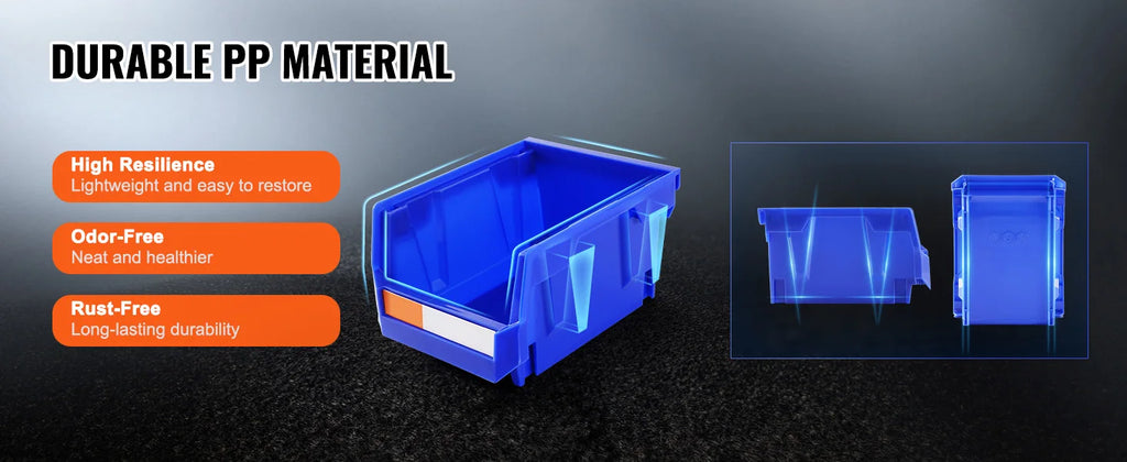 SucceBuy Storage Bin 24pcs Stackable Organizer Bin 5x4*3inch Freestanding Tiered Shelf for Garage Hanging Stacking Container