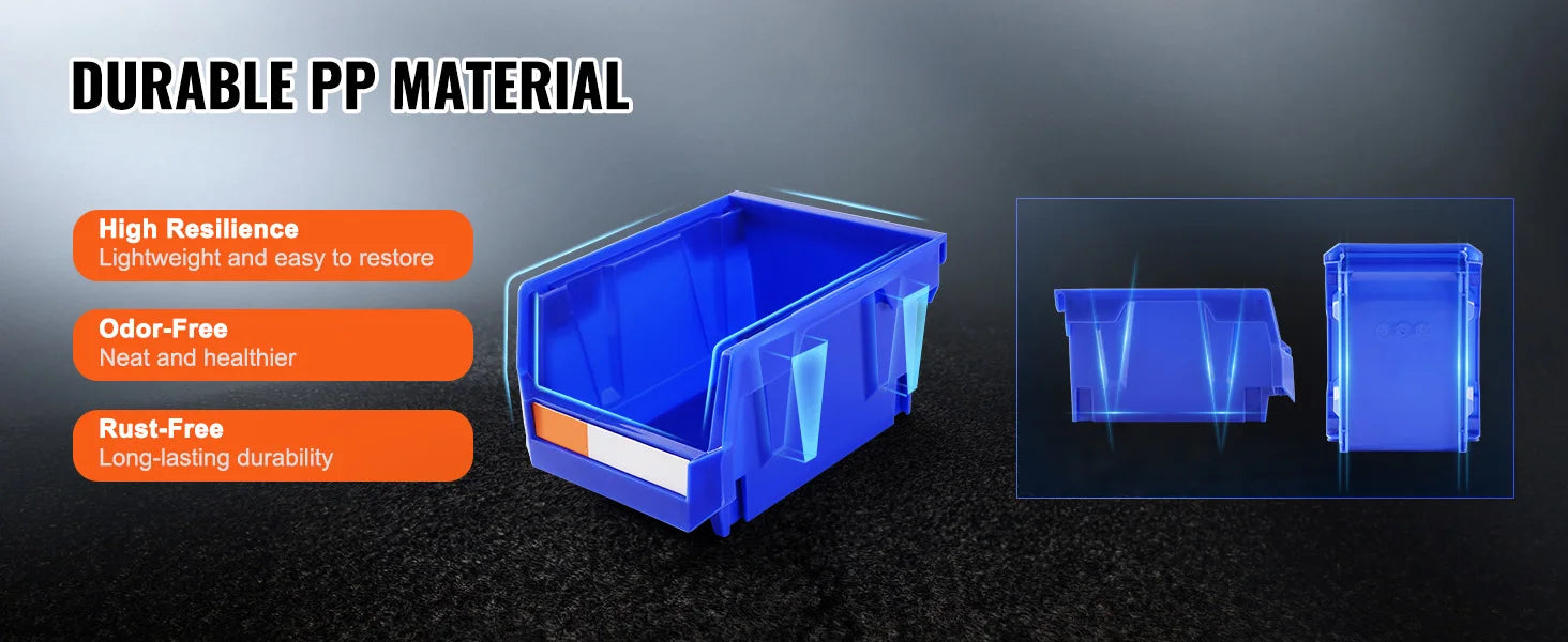 SucceBuy Storage Bin 24pcs Stackable Organizer Bin 5x4*3inch Freestanding Tiered Shelf for Garage Hanging Stacking Container