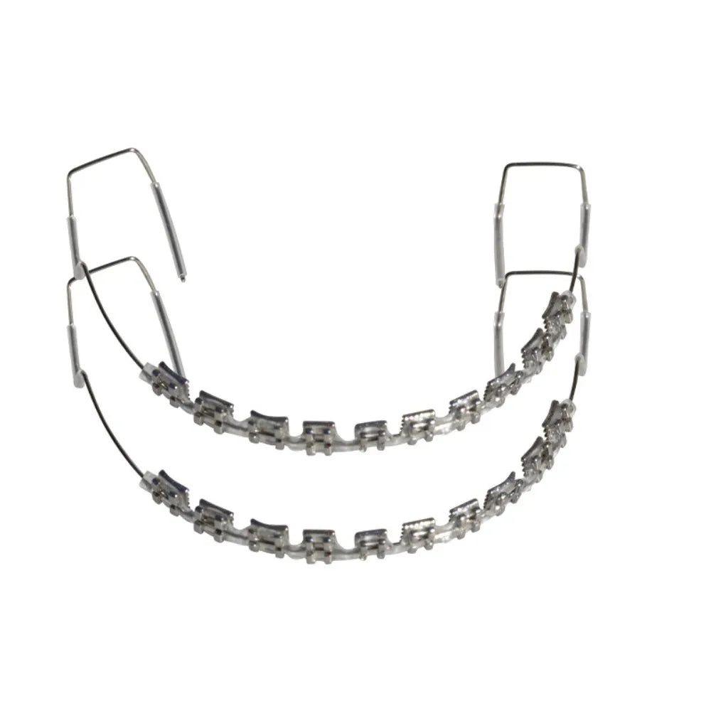1 Pair Colorful Temporary Tooth Decoration with Metal Wires Dental Decorations Orthodontic Ligature Ties Braces Fake Brackets