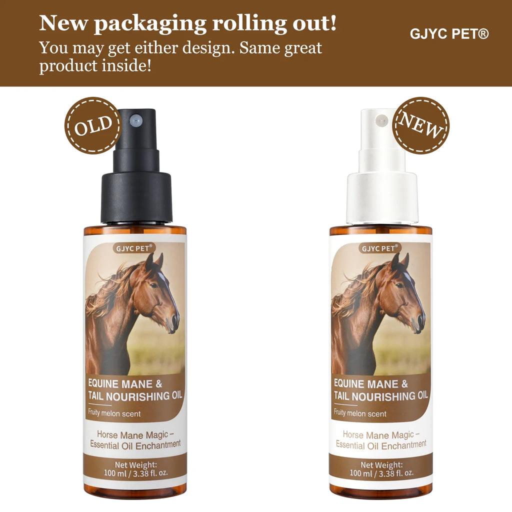 Aceite para Crin y Cola de Caballo 100ml | Brillo y Nutrición | Ingredientes Naturales 🐎
