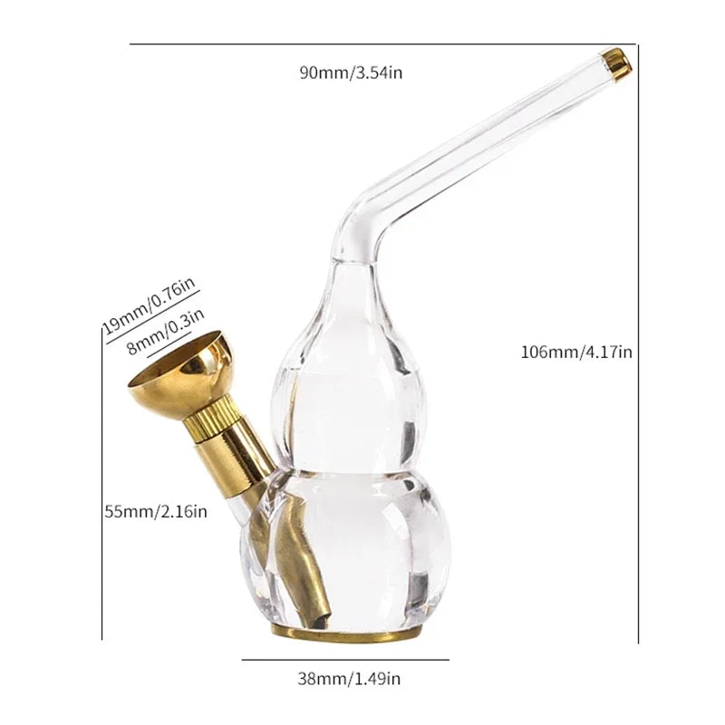 Portable Acrylic gourd water Smoking Pipe Microfilter Fashion Cigarette filter Reusable Washable Tobacco Pipe Smoke Accessories