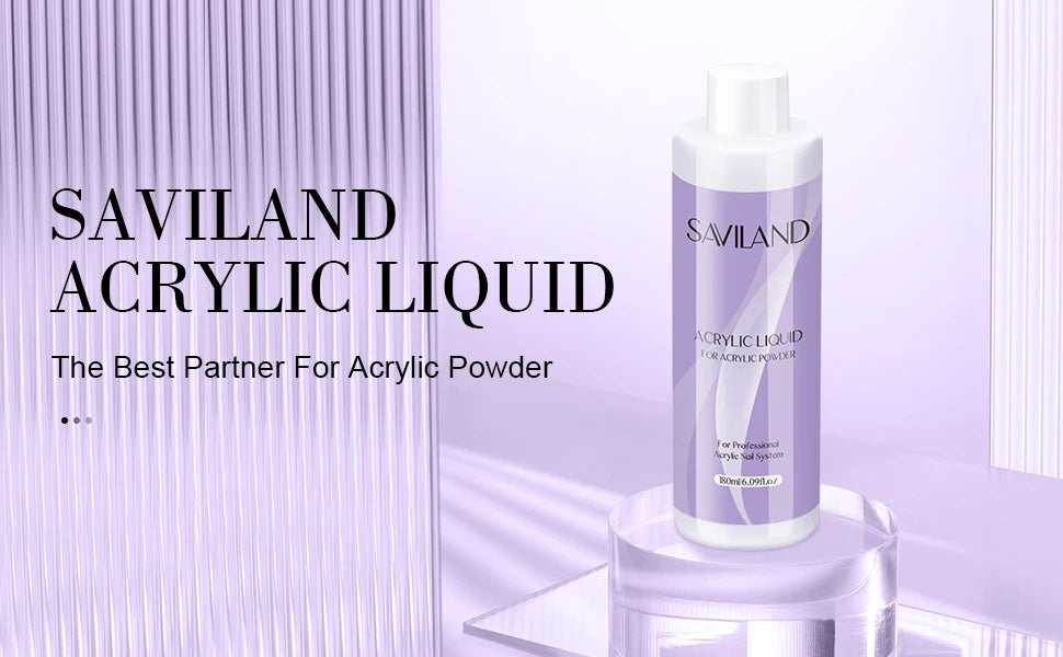 Saviland Monomer Acrylic Nail Liquid 180/500ml Large Capacity Professional Acrylic Nail Liquid For DIY Crystal Liquid Nail Art
