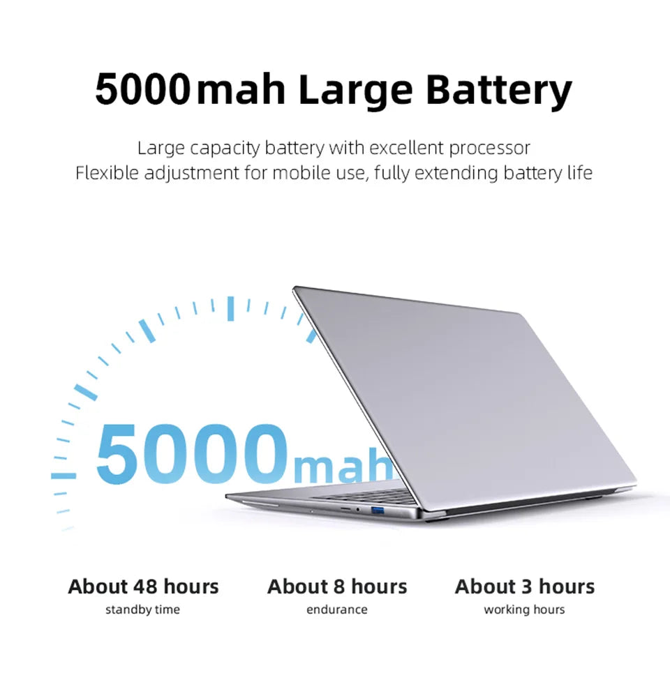 14.1" Ultra Slim Windows 11 Pro Laptop Computer intel Atom A3950 12GB RAM 1TB 2TB SSD Notebook PC 1080P HD Office Study Laptops