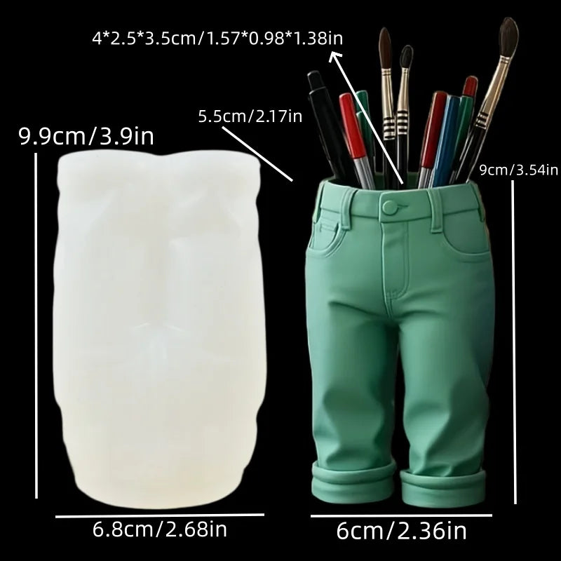 Molde de Silicona Pantalones Vaqueros para Porta Pinceles y Maquillaje | Resina DIY 👖