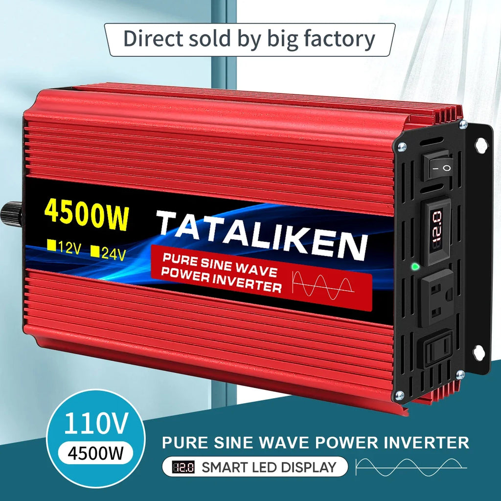 inverter DC 12V 24V To AC 220V Voltage Pure sine wave power 50Hz Converter 8000W 6000W 3500W 2500W 1600W