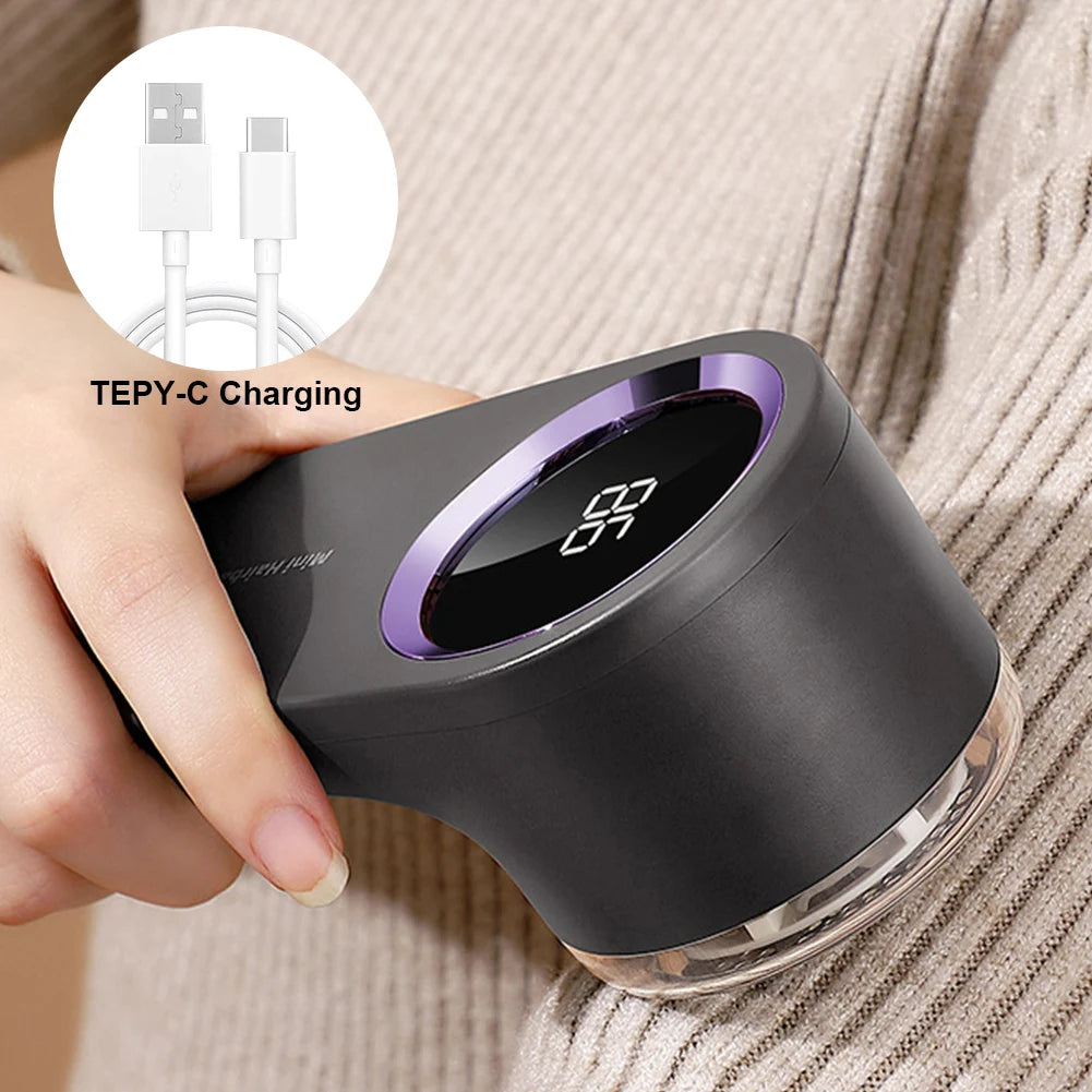 Quitapelusas Eléctrico Recargable USB | Pantalla Digital | Ergonómico | Ropa y Suéter