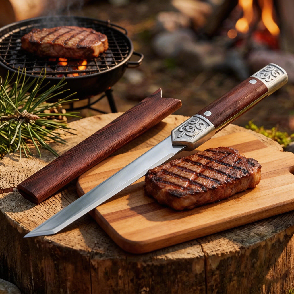 Outdoor stainless steel fruit knife high-end survival small straight knife portable camping knife multi-functional peeling knife