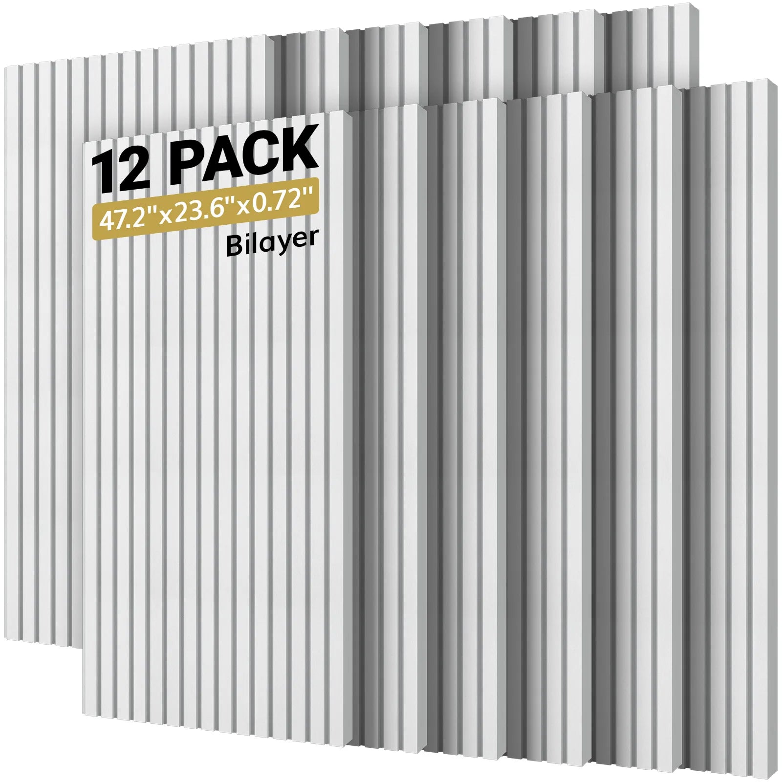 Dual-Layer Thickened Acoustic Wall Panels Self Adhesive, 47.2"x23.6"x0.72" High Density Large Sound Proof Panels for Walls