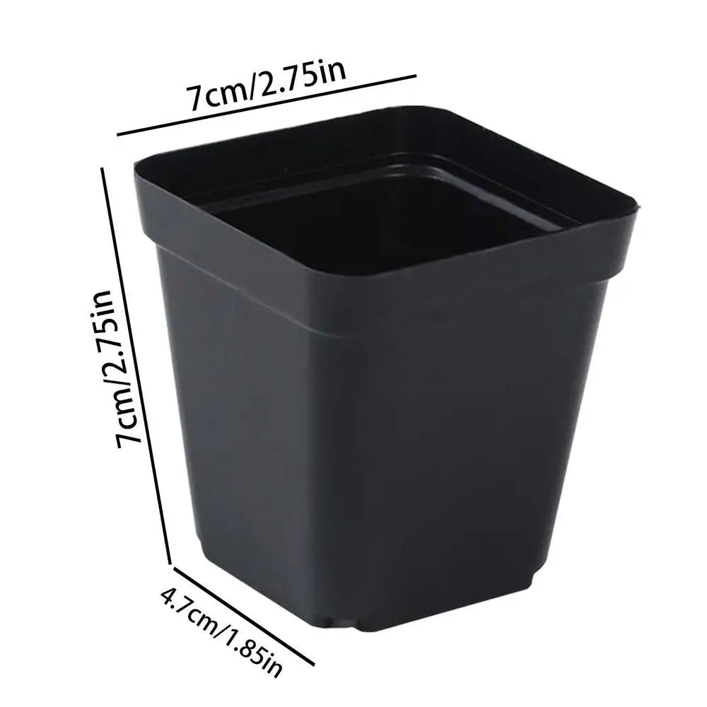 Seedling Pots 50Pcs Square Plant Seeding- Planting Cup Plastic Deep Nursery Tree Pot Flower Plant Container Pot Garden Grow