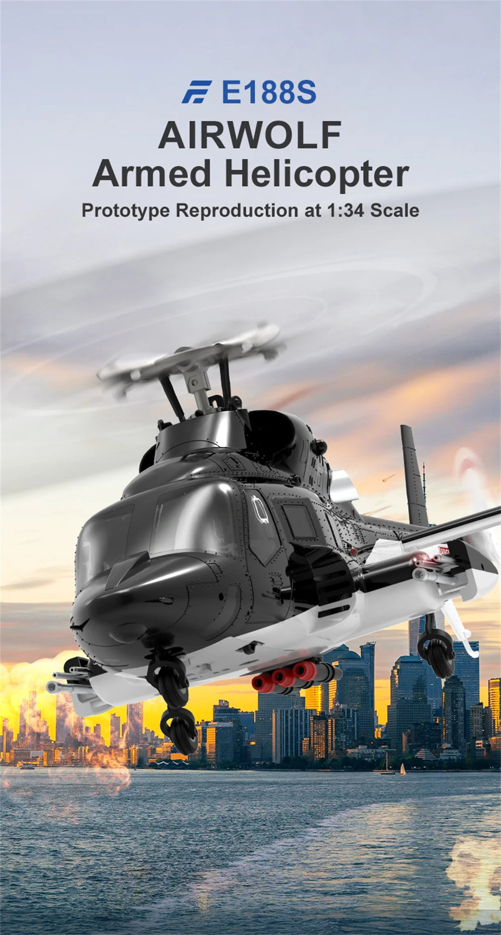 Helicóptero RC Eachine E188S AirWolf GPS | Motor Brushless | 9 Canales | RTF 🚁 - Firu Total Sales