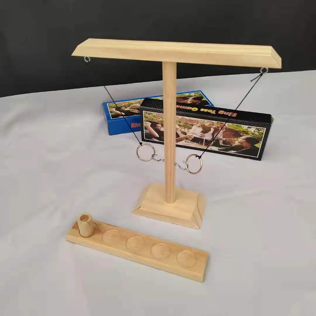 Kids Adults Ring Toss Games Home Party Drinking Games Fast-paced Handheld Wooden Board Games Shot Ladder Bundle Outdoor Bars