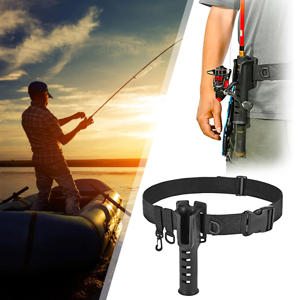 Portable Pole Inserter Adjustable Fishing Rod Holder Belt Fishing Wading Belt Rod Holder for Spinning Casting Fly Fishing