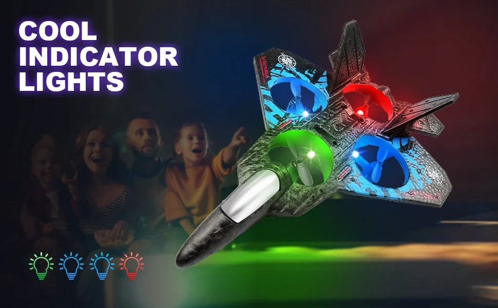 Avión RC Planeador EPP Foam 2.4G con Luces | Control por Gravedad | Regalo Niños ✈️ - Firu Total Sales