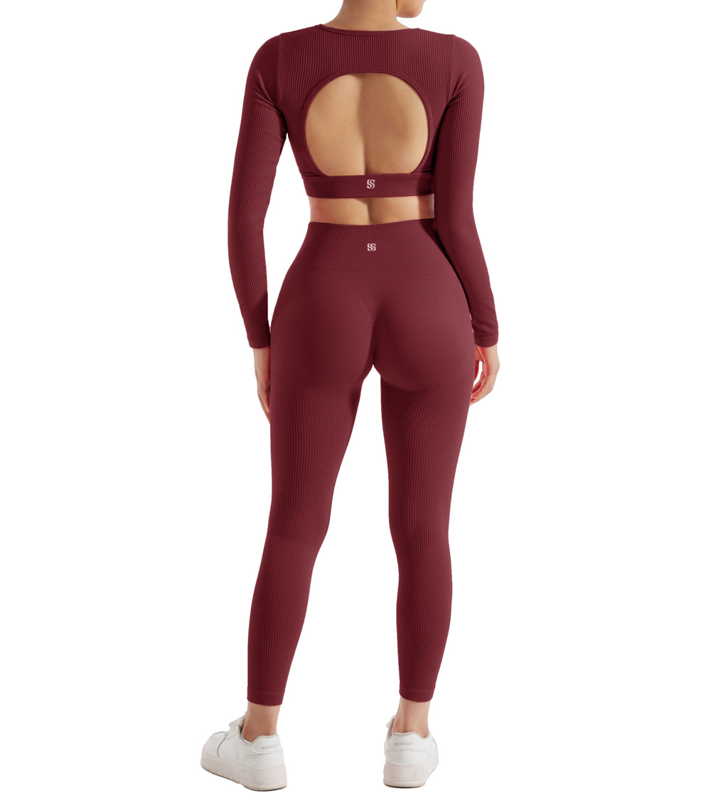 2PCS Yoga Suit Women Sports Set Quick-Drying Gym Set Tracksuit Running Workout Long Sleeve Sports Shirt Yoga Set Yoga Clothing