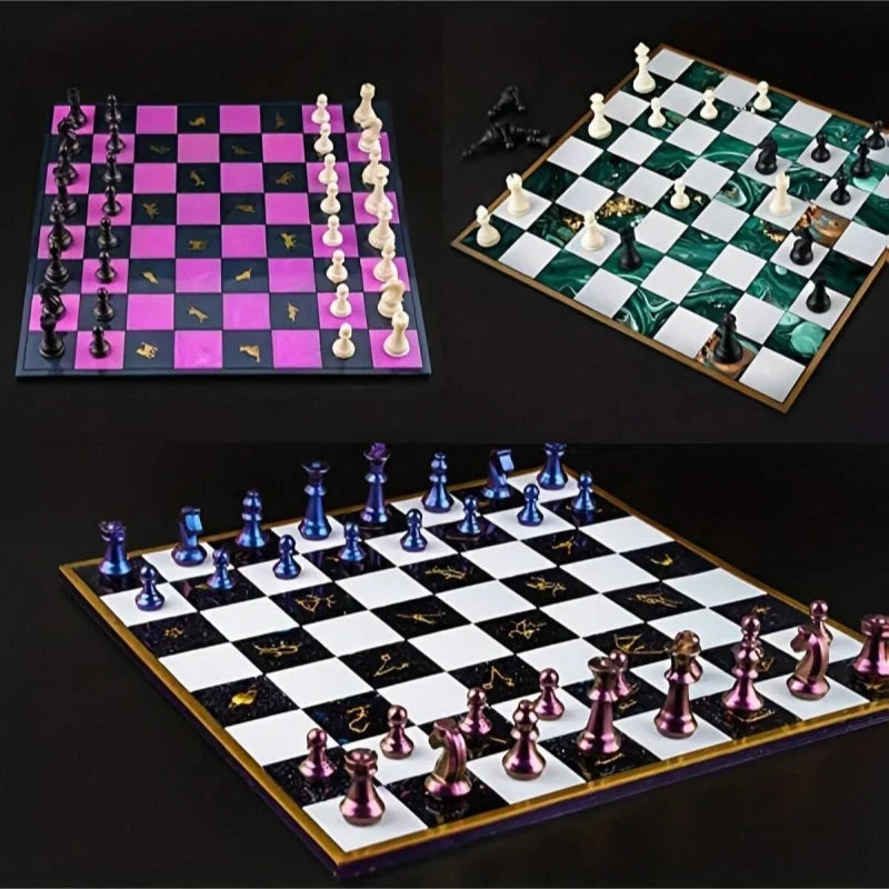 Molde de Silicona 3D para Tablero de Ajedrez en Resina | DIY Joyería y Decoración ♟️