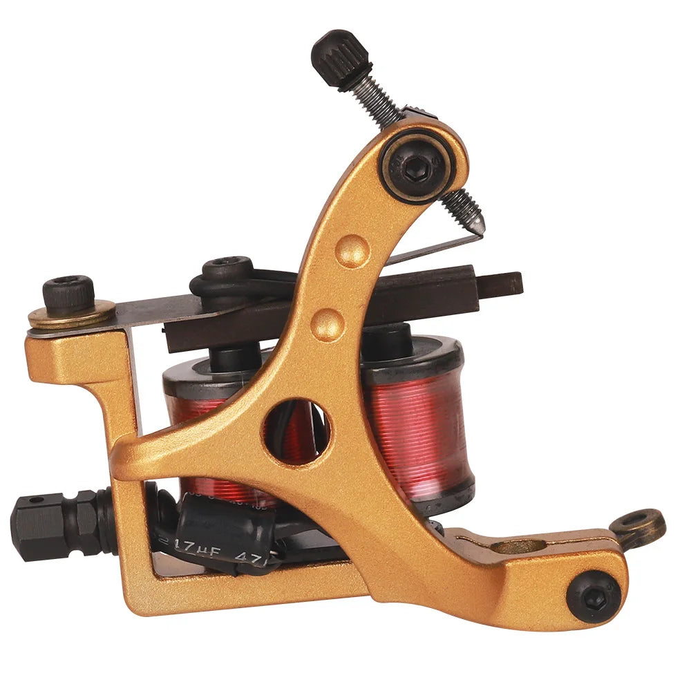 Professional Coil Tattoo Machine Gun 10 Wraps Cast Iron Tattoo Coil Machine for Tattoo Liner and Shader Traditional Tattoo Gun