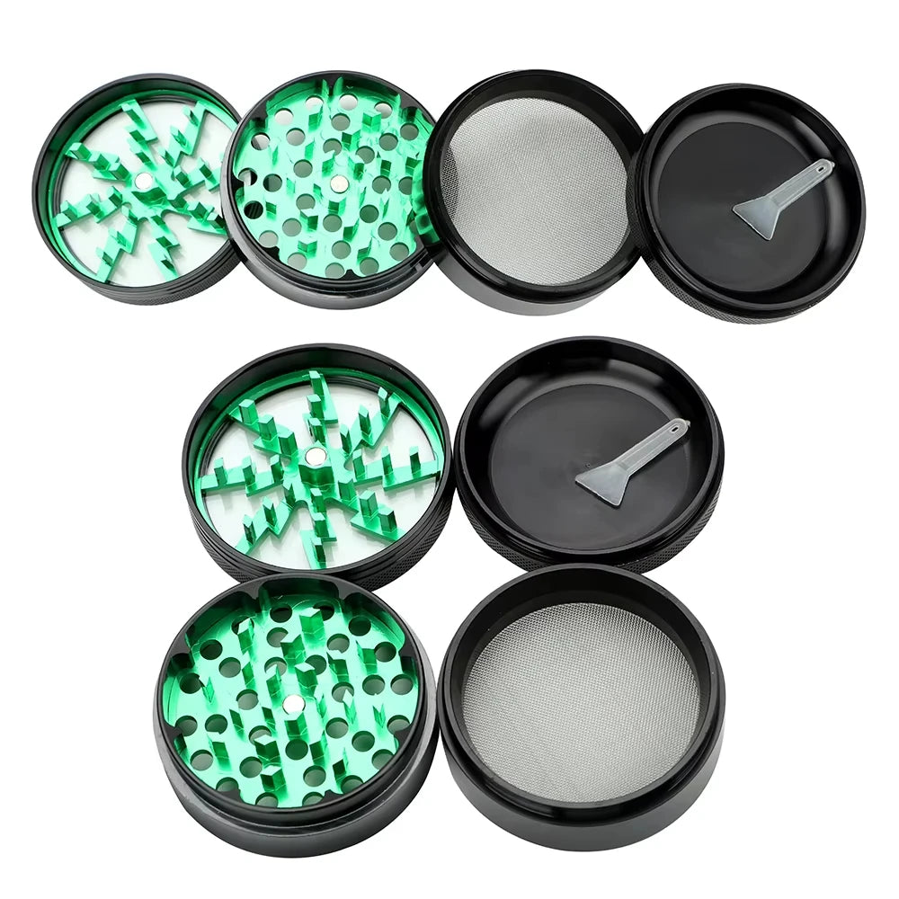 40mm/50mm /62mm 4 Layers Herbal Grinder Pepper Pot Spice Tobacco Mill Aluminum Alloy Dry Herb Crusher Smoking Cigarette Tools