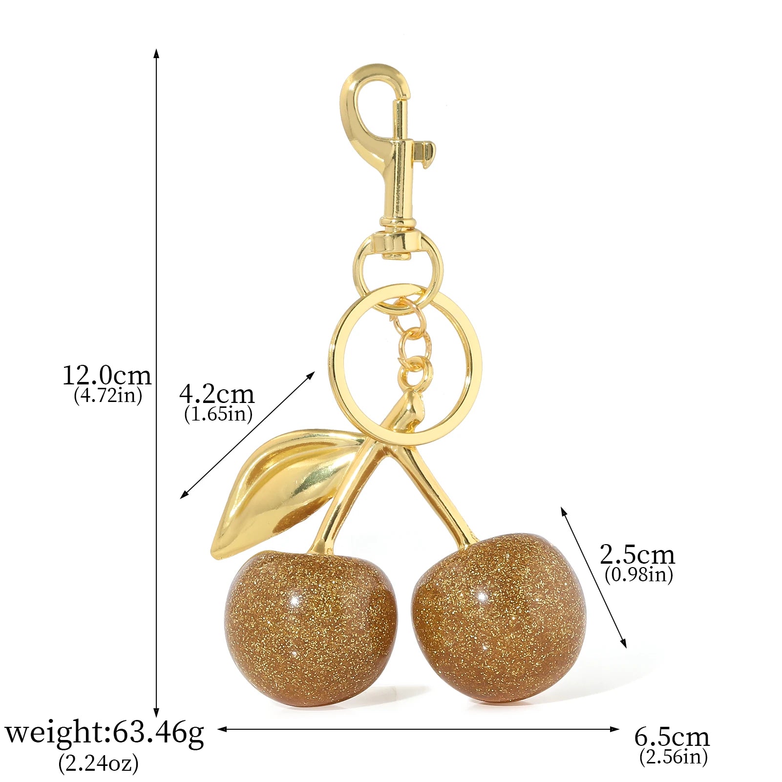 Fashion Red Cherry Keychain Pendant Summer Fruits Keyring for Women Men Bag Jewelry Accessory Gift